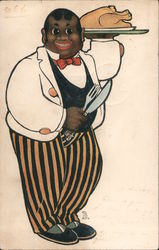 Chef with a Roasted Turkey Postcard