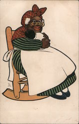 Mamie in a Rocking Chair With Baby Postcard