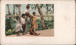 Black children waiting for the circus Postcard