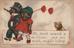 A Black Couple - Children Postcard