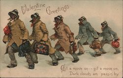 Black men carrying briefcases - Valentine Greetings Black Americana Postcard Postcard Postcard