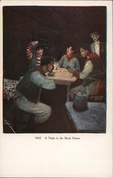 1602. A Night in the Bunk House. Cowboy Western Postcard Postcard Postcard