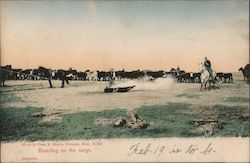 Branding on the Range Cowboy Western Postcard Postcard Postcard