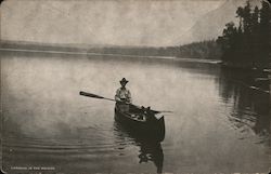 Canoeing in the Rockies Postcard