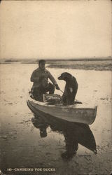 143 - CANOEING FOR DUCKS Peters Cartridge Co Postcard