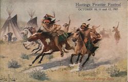 Native Americans Racing Horses Native Americana Postcard Postcard Postcard