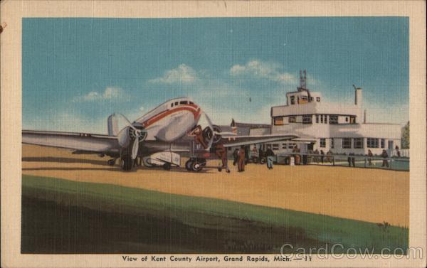 View of Kent County Airport Grand Rapids, MI Postcard