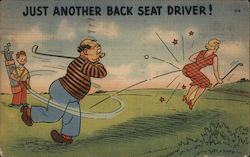 Golf Comic: Just Another Back Seat Driver Postcard Postcard Postcard