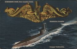 Guppy Submarine New London, CT Postcard Postcard Postcard