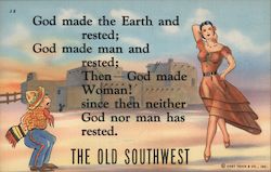 Southwestern Couple by Adobe Town Comic, Funny Postcard Postcard Postcard