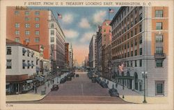 F Street, from U.S. Treasury Looking East Postcard