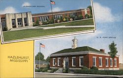 Elementary School, U.S. Post Office Hazlehurst, MS Postcard Postcard Postcard