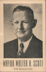 Mayor Walter A. Scott for Re-Election Postcard