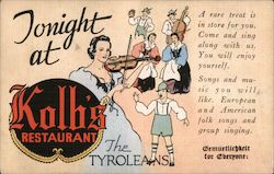 Tonight at Kolb's Restaurant, The Tyroleans New Orleans, LA Postcard Postcard Postcard