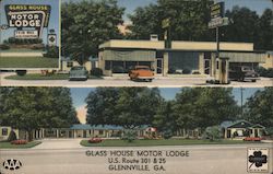 Glass House Motor Lodge and Restaurant Postcard