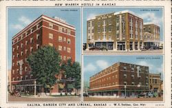 New Warren Hotels in Kansas Salina, KS Postcard Postcard Postcard