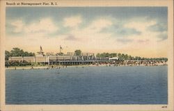 Beach at Narragansett Pier Rhode Island Postcard Postcard Postcard