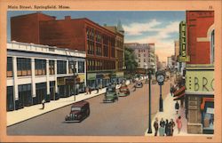 Main Street Springfield, MA Postcard Postcard Postcard