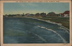 Shorefront from Falmouth Harbor Jetties Postcard