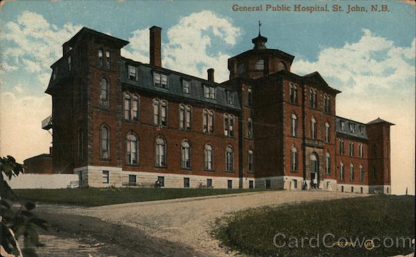 General Public Hospital Saint John, NB Canada New Brunswick Postcard