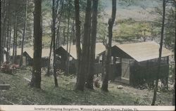 Interior of Sleeping Bungalows, Wynona Camp, Lake Morey Fairlee, VT Postcard Postcard Postcard