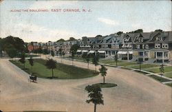 Along the Boulevard East Orange, NJ Postcard Postcard Postcard