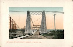 Entrance to Suspension Bridge Saint John, NB Canada New Brunswick Postcard Postcard Postcard