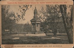 Young Monument, King Square Saint John, NB Canada New Brunswick Postcard Postcard Postcard