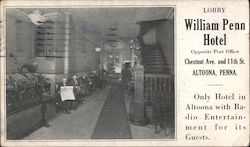 William Penn Hotel Altoona, PA Postcard Postcard Postcard