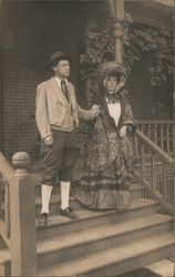 Man and Woman Holding Hands on the Stairs Bennington, VT Postcard Postcard Postcard