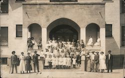 Children Standing on Stairs of a School School and Class Photos Postcard Postcard Postcard