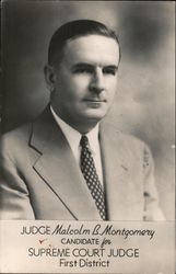 Judge Malcolm B. Montgomery, Candidate for Supreme Court Judge Postcard