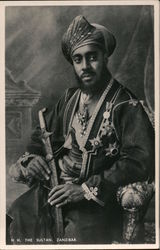 H.H. The Sultan, Zanzibar Tanzania Royalty Postcard Postcard Postcard