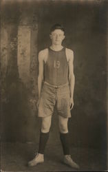 Portrait of High School Basketball Player Postcard