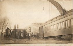 Derailed Train Postcard