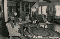 The Main Living Room, Migis Lodge South Casco, ME Postcard Postcard Postcard