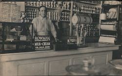 General Store Counter, Bowman Dairy Sign Occupational Postcard Postcard Postcard