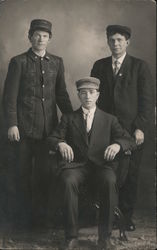 Man in NLHB Uniform - New London High School Band? Men Postcard Postcard Postcard