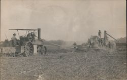 Steam Tractors Harvesting Field Farming Postcard Postcard Postcard