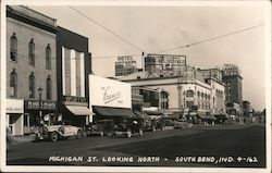 Michigan St. Looking North South Bend, IN Postcard Postcard Postcard