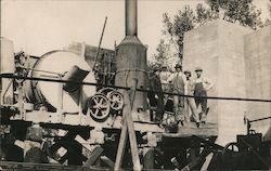 Steam Run Machine With Workers South Bend, IN Postcard Postcard Postcard