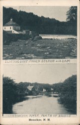 Electric Light Power Station and Dam; Contoocook River North Of Bridge Henniker, NH Postcard Postcard Postcard