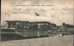 Golf Grounds and Tennis Court Postcard