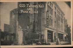 Odd Fellow Hall and Post Office After Fire Chelsea, MA Postcard Postcard Postcard