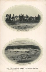 Fountain Hotel & Point Pots - Lower Basin Yellowstone National Park, WY Postcard Postcard Postcard