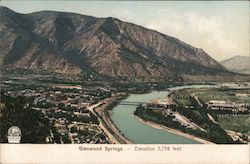 Bird's Eye View of Glenwood Springs Colorado Postcard Postcard Postcard