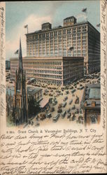 Grace Church & Wanamaker Buildings Postcard