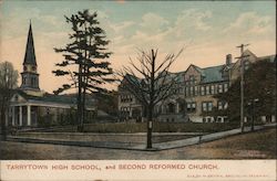 Tarrytown High School and Second Reformed Church New York Postcard Postcard Postcard