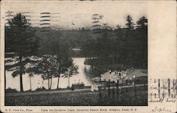 View on Crystal Lake, Showing Perch Rock Averill Park, NY Postcard Postcard Postcard