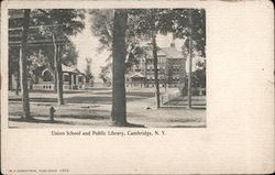 Union School and Public Library Cambridge, NY Postcard Postcard Postcard